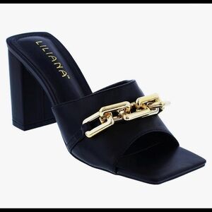 Liliana Women Square Toe Chunky Slip On Heel